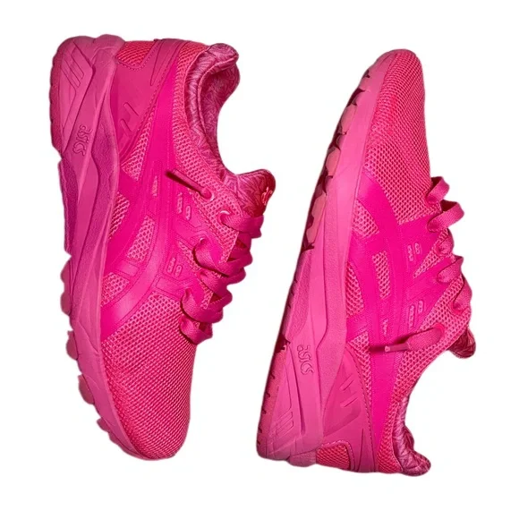 Asics Gel Kayano Running Shoes Neon Pink Trainers - Picture 2 of 8